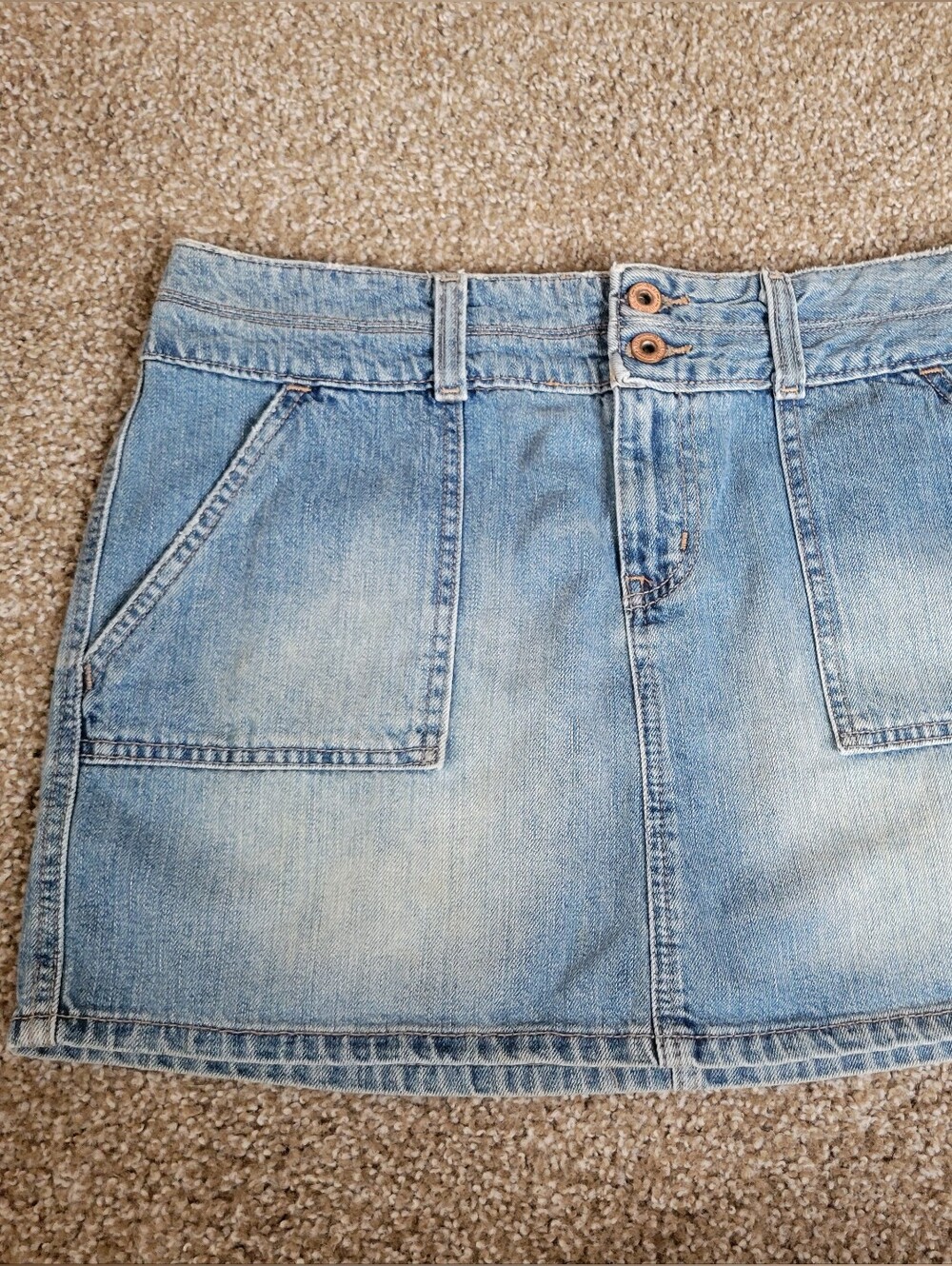 HYDRAULIC WOMEN'S SIZE 11/12 BLUE SLUB DENIM JEAN SKIRT SHORT MINI DISTRESSED